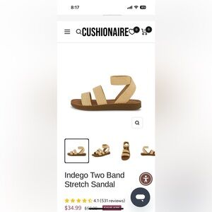 CUSHIONAIRE Indego Women's Tan Stretch Sandals